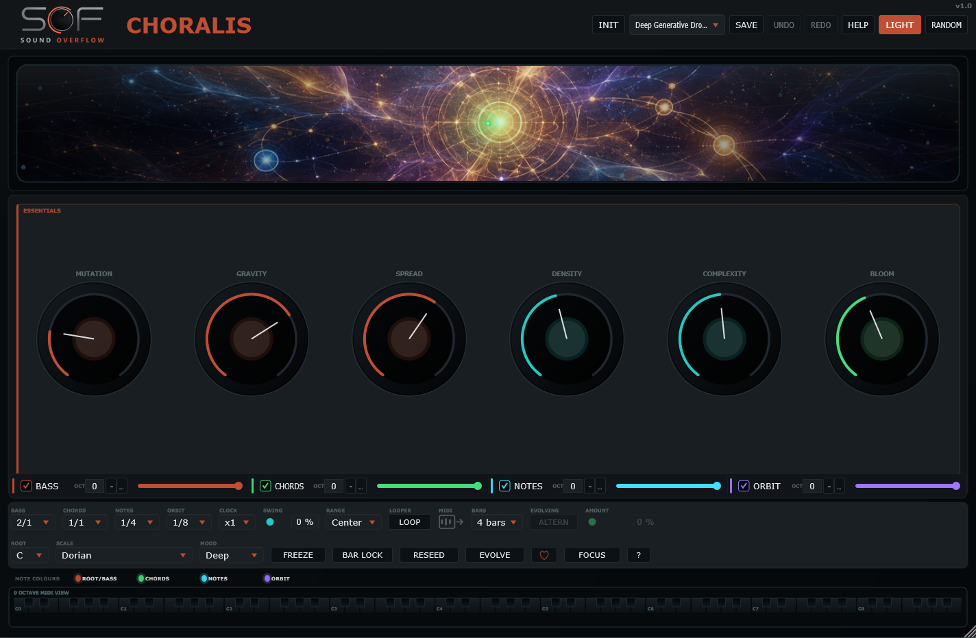 Interface de l’effet MIDI CHORALIS