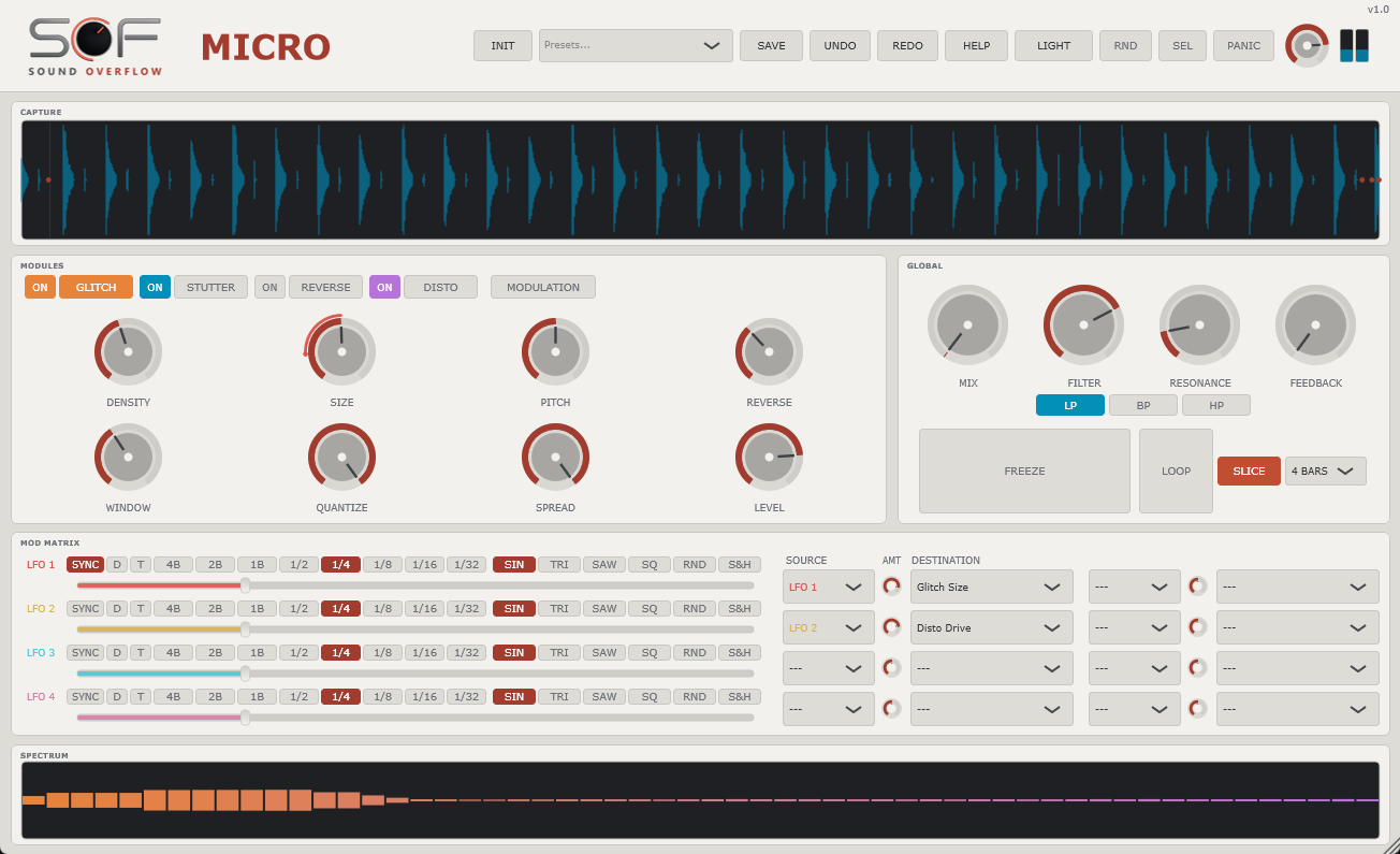 Interface de l’effet audio MICRO