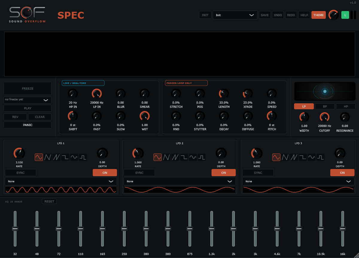 Interface de l’effet audio SPEC