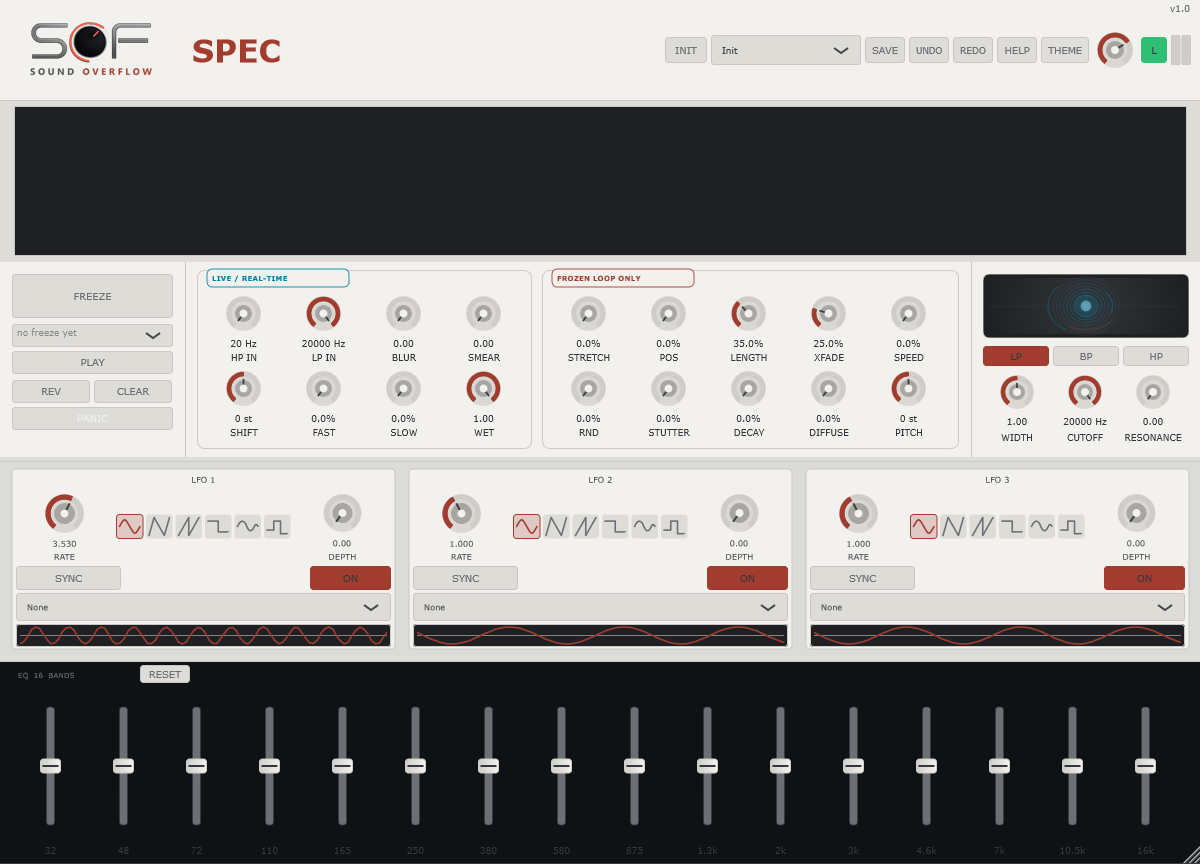 Interface de l’effet audio SPEC